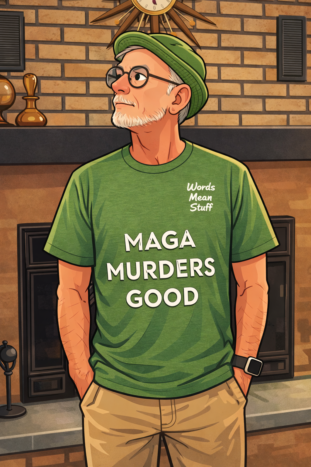 Words Mean Stuff mascot — wear what you mean